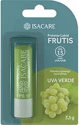 Isacare – Protetor Labial Frutis Uva Verde FPS 15 3,5g | Hidratação 24h, Brilho Natural e Proteção Solar