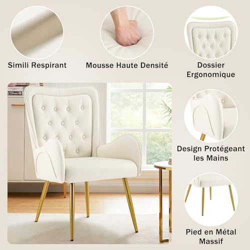 Fauteuil Scandinave Beige Double Dossier ZFFS-8008 Hellove