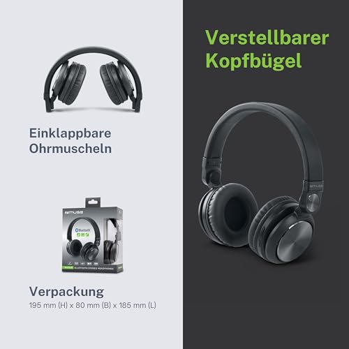 Muse M-05 276 Btb Bluetooth Wireless Stereo Cuffie Over-Ear, Funzione Hands Free, Include Cavo Usb E Aux In - 4