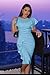 Memoriesea Women's Vintage Church Ruffle Sleeve Ruched Bodycon Work Midi Pencil Dress Light Blue