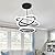 O'NEELDY Modern 3 Ring LED 52W Black Pendant Light with Irregular Ring Lights Adjustable Hanging Lamp for Dining Room Bedroom Kitchen Island Cafe