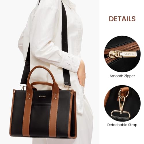 Image of LOVEVOOK Purse for Women Leather Tote Bag Purse and Handbags, Satchel Shoulder Crossbody Top Handle Bags with Zipper