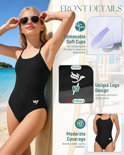 Image of Century Star Women Athletic One Piece Swimsuits-2026 Training Bathing Suits for Teens Juniors
