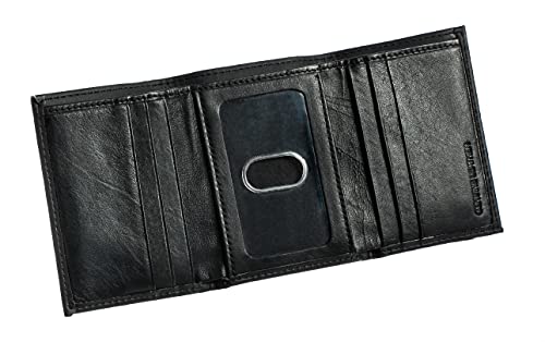 Team Sports America NCAA North Carolina Tarheels Black Wallet | Tri-Fold | Officially Licensed Stamped Logo | Made of Leather | Money and Card Organizer | Gift Box Included