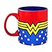 Silver Buffalo DC Comics Wonder Woman Logo Wrap Around with Stars Jumbo Ceramic Mug, 20 Ounces