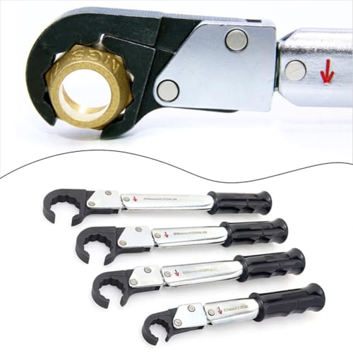 NEIQIUWING Llave dinamométrica de carraca para reparación de aire acondicionado, 17 – 29 mm, 18 – 75 N·m, acero de níquel y cromo