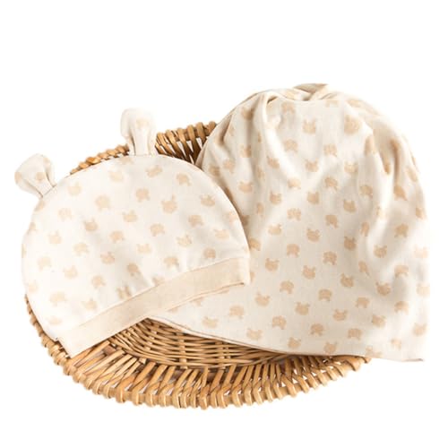 2Pcs Maternity Hat with Baby Hat Colorful Double Layer Cotton Postpartum Maternity Hat Windproof Headscarf