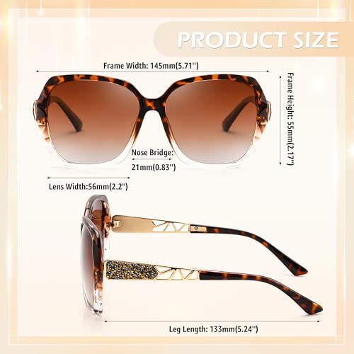 Image of FEISEDY Oversized Sunglasses for Women Square Polarized Sparkling Frame B2289