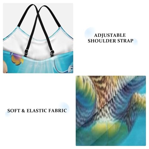 Vibrant Sea Turtle Underwater Swimming Suit for Girls, Summer Beach Swim Suits Kids, 3-103