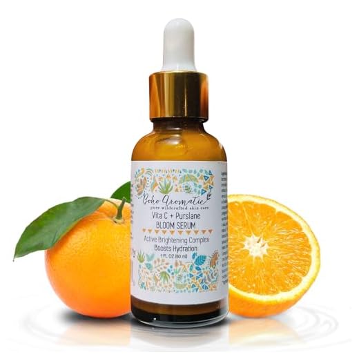 Boho Aromatic Vita C + Sérum Purslane Bloom, sérum clareador facial com ácido hialurônico, 30 ml