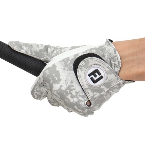 フットジョイ(FOOT JOY) ゴルフグローブ 左手用 25 FeelSof Camo Grey FGFS25CGY (ホワイト×グレー/23.0/Men's)