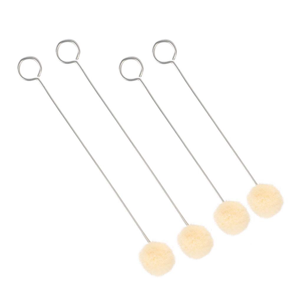 50pcs Wool Daubers Ball Brush Strumento di tintura in pelle Lana Dauber Craft Wool Tintura Applicatore Pennello a sfera con manico in metallo Artigianato in pelle fai da te