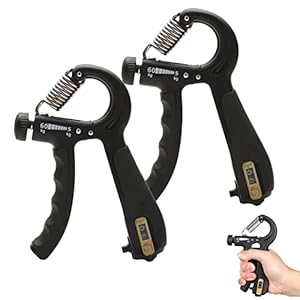 WYYXO Grip Strength Trainer Adjustable Resistance Forearm Strengthener Hand Grip, 2 Pack Automatic Counting Hand Grip Strengthener for Muscle Building and Injury Recovery