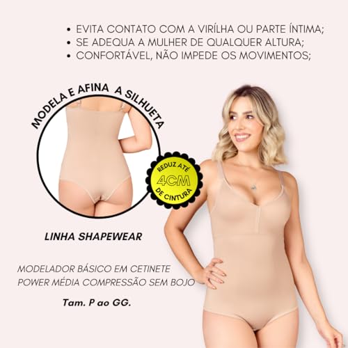 Cinta Body Modelador Compressão Redutor de Medidas sem Bojo Preto M
