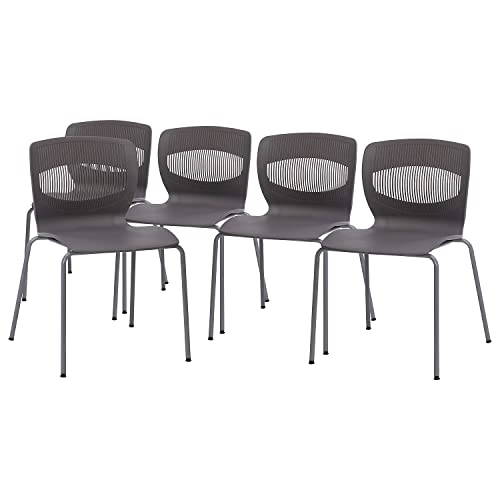 Flash Furniture Hercules 5-Pack Stack Chairs, Gray
