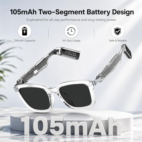 Image of Futopia AIVIS-G AI Smart Glasses|Voice Assistant,Stereo Audio,Dual Mic ENC|Calls,Music & Translation|Real-time Translation|Meeting Minutes|Dual-Microphone|Noise Reduction|Single-Point Touch.