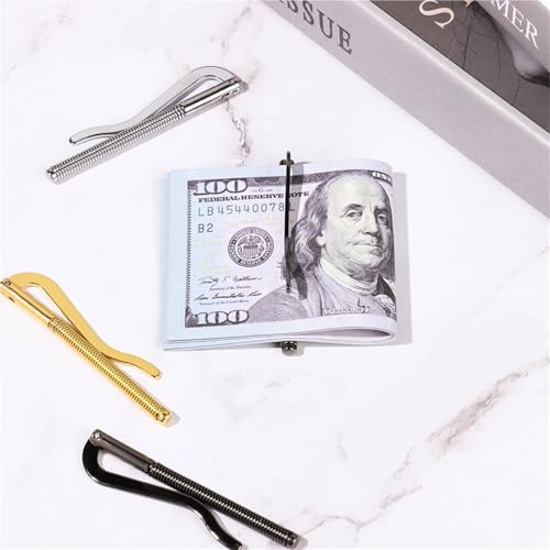 Metal Money Clip Bar 50pcs Metal Bifold Money Clip Simple Bar Wallet Portable Replace Parts Spring Clamp Cash Holder(70mm Silver)3