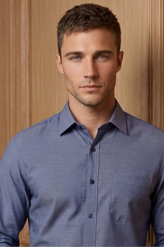 Image of Louis Philippe Men's Regular Fit Easy to Iron Everyday wear Premium Cotton Full Sleeve Solid Formal Shirt