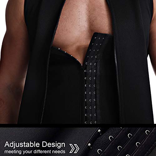 Moniclern Colete modelador de cintura para homens modelador corporal cintura ajustável sauna regata