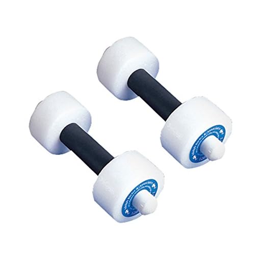Kiefer Deluxe Foam Mini Water Dumbbells with 12-Inch Bar with 3 3/4 x 2 1/2-Inch Foam Floats (1-Pair), White