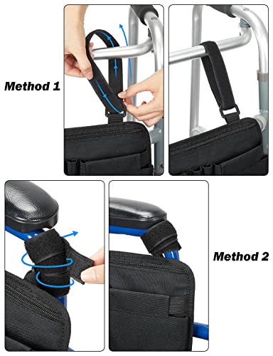 Issyauto Wheelchair Side Bag, Upgraded Walker Pouch Bag With Cup Holder, Wheelchair Armrest Accessories For Walker, Rollator, Electric Scooter Wheelchairs, Ideal Gift For Seniors #TOP5