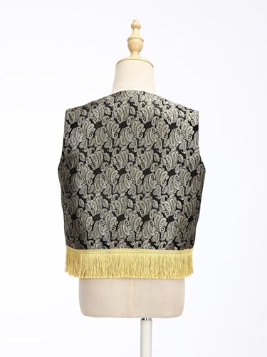 Boys Arabian Prince Waistcoat Sleeveless Embroidered Fringe Vest Open Front Top4