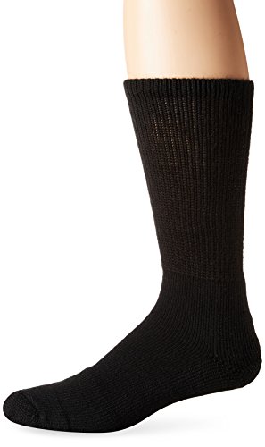 Thorlos tx max cushion tennis crew socks, solid black, medium