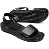 MEGNYA Comfortable and Arch Support Black Sandals for Women, Orthotic and Lightweight Walking Slides with Adjustable Straps Black Size 8