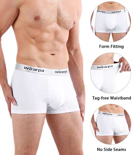 wirarpa Mens Trunks Underwear Cotton Boxer Briefs Short Leg Comfortable Underpants 4 Pack3