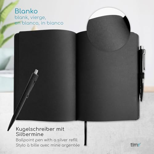 Carnet A5 pages noires Timr pour vos séances de dessin artistique et bullet journal