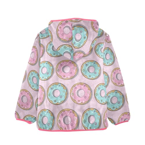 OTVEE Pink and Blue Donuts Kids Hoodie Jacket Fall Spring Full Zip Warm Outwear Coat2