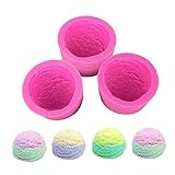 Cestony Moldes de silicona con forma de bola de helado 3D para manualidades, jabón y manualidades de resina (3 piezas)