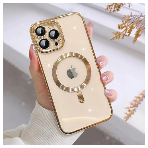 ZIYE Magnetic Case Made for iPhone 16 Pro Max [Compatible with MagSafe] Full Camera Lens Protection, Clear Luxury Phone Cover Soft TPU Bumper Drop Protective Case for Women Men, Desert Titanium