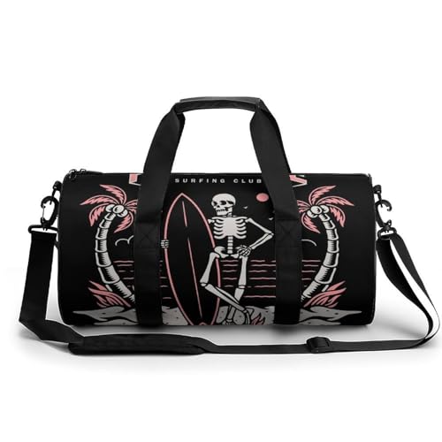 Sac de sport et voyage rigoureux motif surf crâne finition soignée