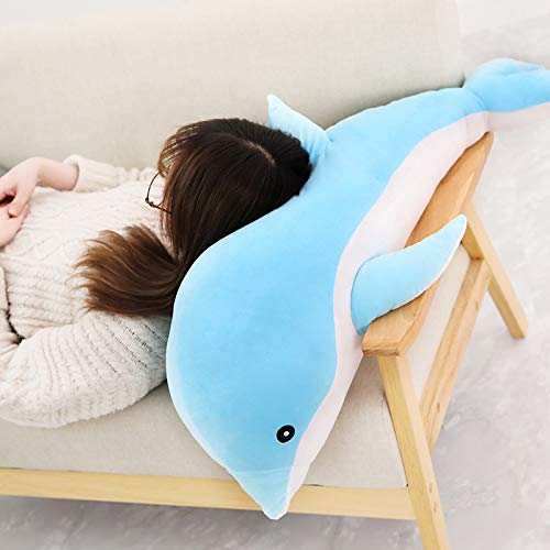 Kawaii Big Dolphin Peluche Giocattoli Bella Delfino Cuscino Peluche Bambole Animali Di Peluche Ragazze Sonno Abbraccio Cuscino per Ragazze Regalo Di Compleanno 140cm Grigio