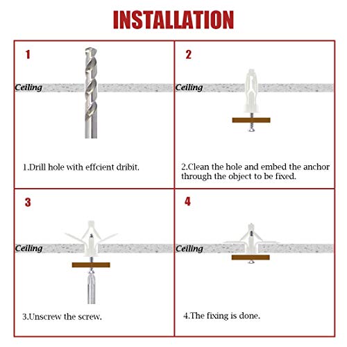 Bicmte WALL ANCHORS With Screws ,Self-Drilling Hollow Wall Anchor, For Drywall,Nylon thumb #1