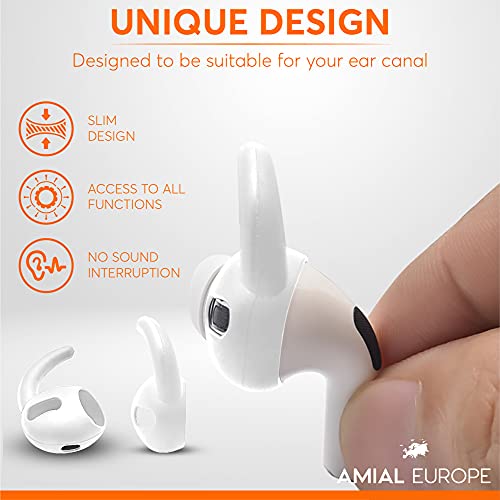 Amial Europe - Ear Hooks Oorkussens Koptelefoonstandaards Compatibel met AirPods Pro (6 Stuks) EarPods [Siliconen… - Afbeelding 3