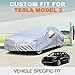 Kayme 6 Layers Car Cover Custom Fit for (2017-2023) Tesla Model 3 Waterproof All Weather for Automobiles,Outdoor Full Cover Rain Sun UV Protection