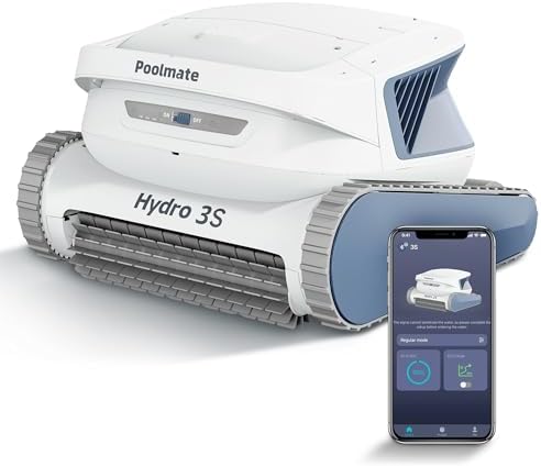 Poolmate Hydro 3S Robot nettoyeur de piscine creusée 300 min d'autonomie, pompes centrifuges doubles, 4 modes de nettoyage, idéal pour piscines privées et commerciales