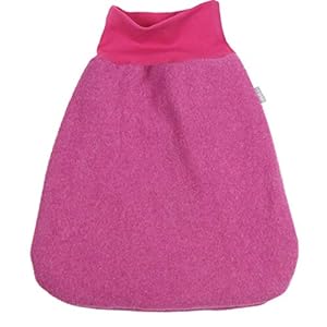 Lilakind”Baby kinderslaapzak trappelzak eco walkloden fuchsia sterretjes manchetten maat S-XXL – Made in Germany