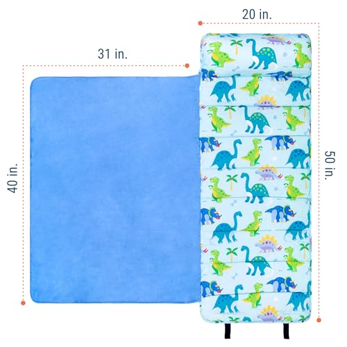 Image of Wildkin Kids Nap Mat with Pillow and Blanket, Preschool Rest Mat