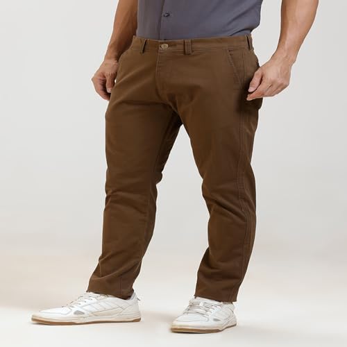 Image of BASICS Premium Cotton Stretch Formal Trousers for Men | Office Pants