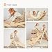 Tiny Land Pikler Triangle Set, 7-in-1 Foldable Pikler Triangle Climbing Toys Set for Kids,Baby Indoor Playground Jungle Gym, Wooden Montessori Climbing Set for Toddler (Natural)