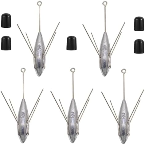 5 Pcs Sputnik Sinker Fishing Weights Lead Surfing Casting Spider Sinkers Long Tail Fishing Equipment for Catfish Saltwater Beach Sand Ocean (2oz - 5pcs)