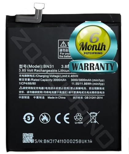 Image of Original BN31 Battery for Redmi Note 5A / 5A pro /Y1 Pro /A1 | Y2 | S2 | Y1 Lite Battery with 6 Month Warranty**** (CC96)