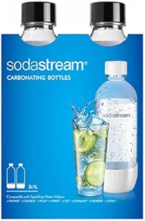 SodaStream Dishwasher Safe 1L Classic DWS Carbonating Bottle Black (twinpack), Pack of 2