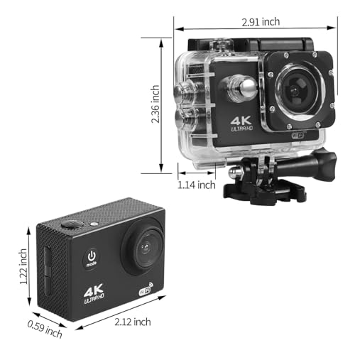 Image of INDIELECTRONICA 4K Action Camera 16mp (with 18 Accessories) - WiFi, Memory Card Support, 170 Wide Angle, Vlog-Ready, Perfect for Travel, Vlogging & YouTube (Matt Black)