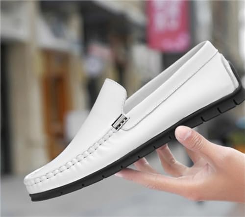 Loafers Shoes for Men Round Toe Lightweight Leather Comfortable Flat Heel Anti-Slip Fashion Wedding Slip On3