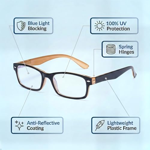 Image of CessBlu Blue Light Filter Eyeglasses Readers,Anti Blue Rays,UV Protection,Computer Reading Glasses for Men Women