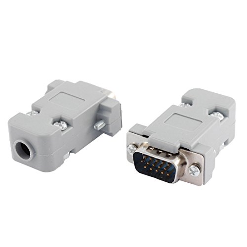 uxcell conector VGA macho DB15 2 piezas miniatura 1